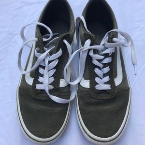 army green old skool vans